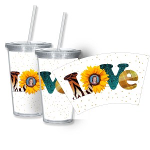 Sunflower Tumbler with Straw