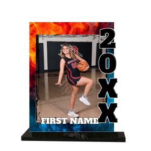 Fire and Ice Year Cutout with Name - Traditional Sports