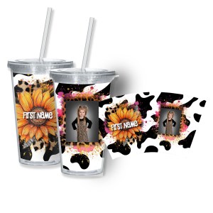 Sunflower Cow Tumbler